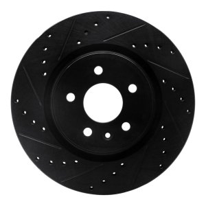 Ford Taurus SHO Brake Rotor (1) - Front Left - R1 Concepts - Drilled & Slotted - Black - `09-`10